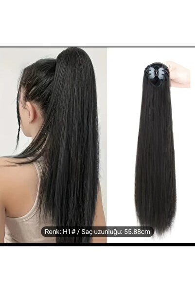 Handmade At kuyrugu saç 1.sinif sentetik düğün nişan özel gün saçı pratik tokali