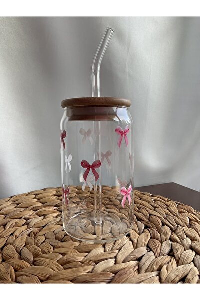 Minnaco Pipetli Bardak Su Geçirmez Fiyonk Baskılı Hediyelik Kahve Bardağı Kol...