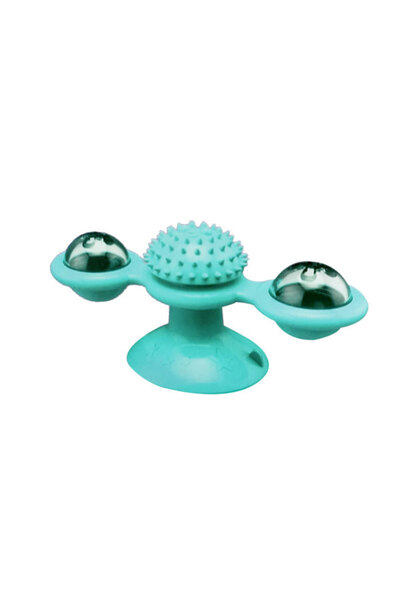 Ebi لعبة القطط طاحونة الهواء مع كوب الشفط باللون الأخضر