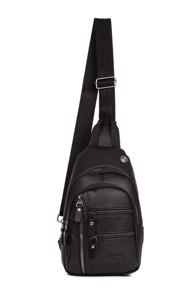 Newish Unisex Πολυλειτουργική με αυτιά και έξοδο USB, λουράκι χιαστί στήθος, ώμου και τσάντα μέσης μαύρη.