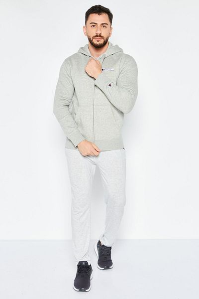 Champion Men Sportswear Fit Long Sleeve Full Zip Outdoor Hoodie, Grey Heather