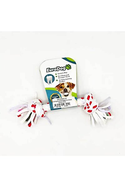 Eurodog Dental Floss Two Knots Thin White Red 15 cm
