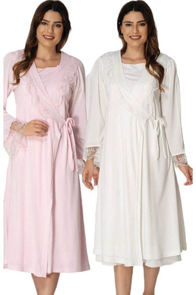 by İGP Pregnant Maternity Front Tie Dressing Gown