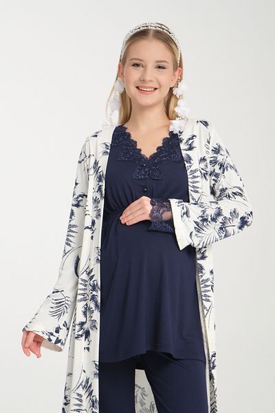 Effortt Venera Maternity Pregnant 3-Piece Lace Detailed Elegant Maternity Set