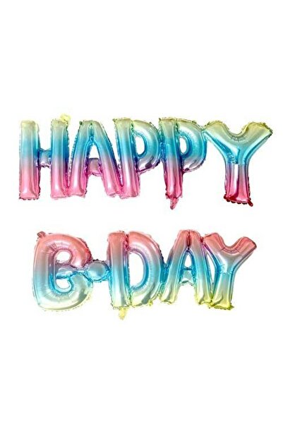 Parti Dükkanım Happy Birthday Foil Balloon Rainbow 35 cm