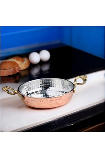 Bakır Center Copper Pan Copper Pan Egg Pan Hug Pan Milking Pan 20cm