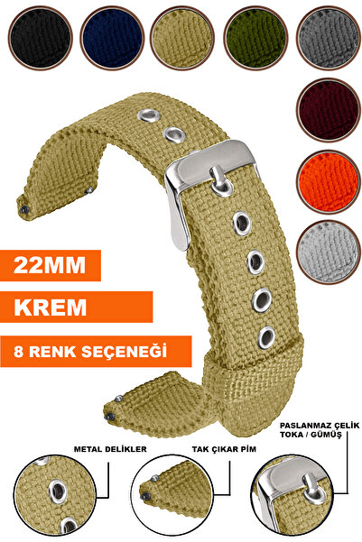 COBRA 22mm Fossil-Welder-Casio-Seiko-Omega-Armani Saat Uyumlu Kumaş Tekstil Nato Saat Kordonu F3222MM