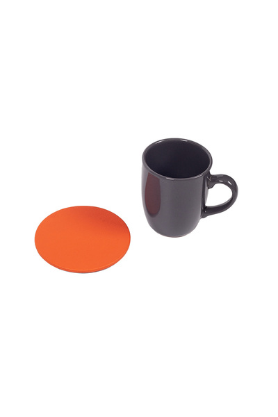 Turgut Office Orange Oval Leather Coasters