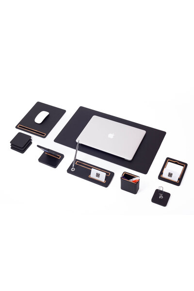 Turgut Office Porto Leather Desk Set 8 Pieces