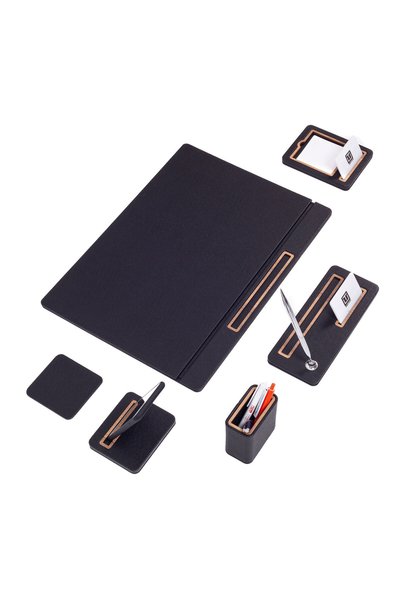 Turgut Office Set de birou din piele Porto, 6 piese, model cu husă