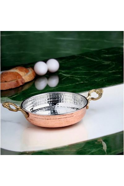 Bakır Center Copper Pan Copper Pan Egg Pan Hug Pan Milking Pan 16cm