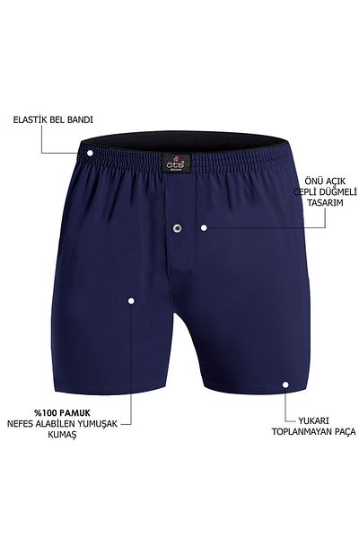 Öts Πακέτο 6 ανδρικών μονό τζέρσεϊ μπόξερ Indigo Cotton
