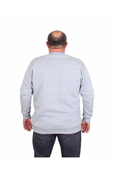 MocGrande Світшот для чоловіків великих розмірів - 3 кишені, комір-стійка, сірий меланж, 1975 24209