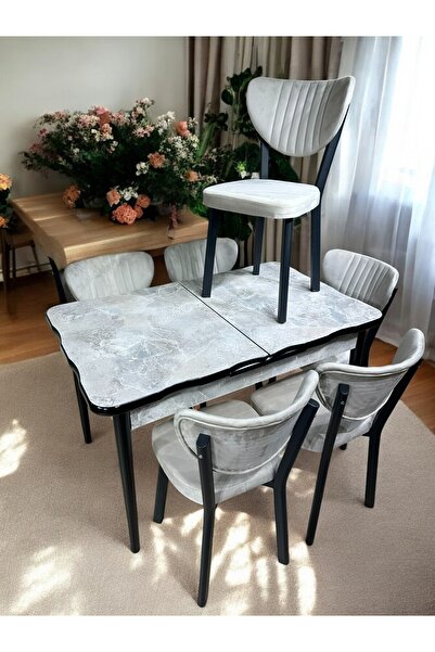 loretto MUTFAK MASA TAKIMI 6 KİŞİLİK  GLOSS MAX ( MDF )