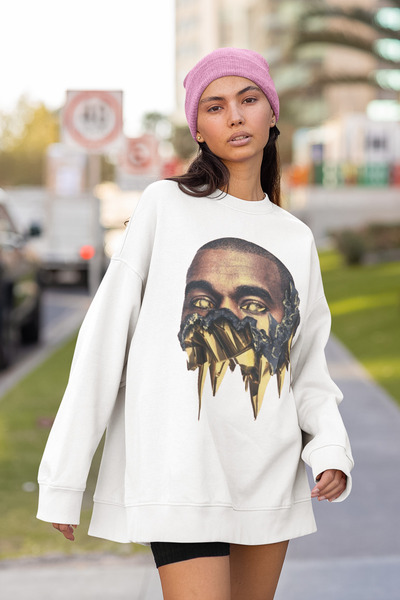 SEVBANO Kanye West reper majica sa printom, unisex, oversize, rap majica