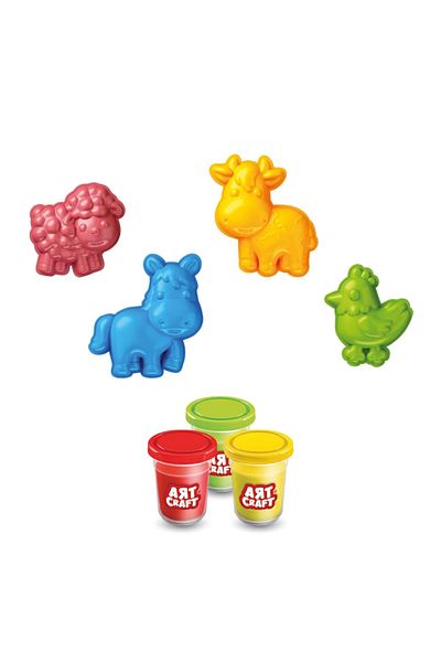 Doğan Oyuncak Dünyası 168 Gr. Farm Play Dough Set - Natural Play Dough and Molds