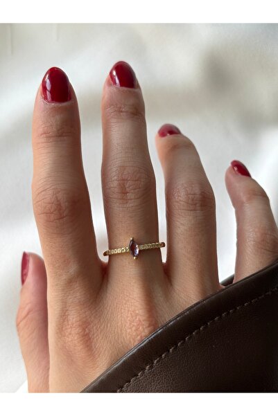 ringbox Gold Purple Stone Fine Crispy Ring