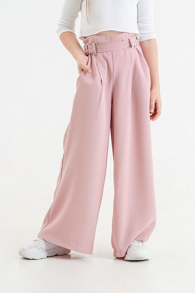 GİYİCEM TEKSTİL Girl's Buckle Belted Linen Pants