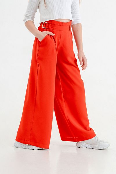 GİYİCEM TEKSTİL Girl's Buckle Belted Linen Trousers 2545