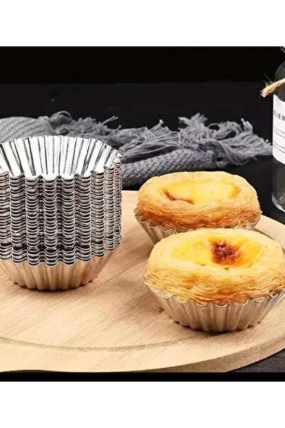 ÇEÇEN HOME 10 Adet Paslanmaz Metal Yapışmaz Cupcake, Muffin, Tartolet Kurabiy...