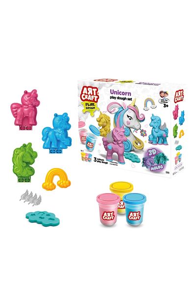 Doğan Oyuncak Dünyası 168 Gr. Unicorn Play Dough Set - Horned Horse Dough Molds