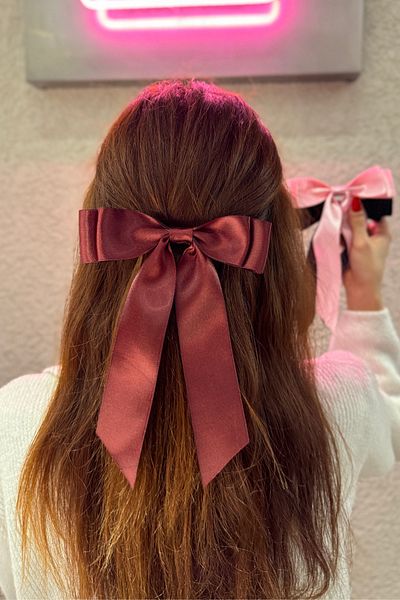 PREGIO Women's Large Size Double Bow Automatic Ribbon Buckle