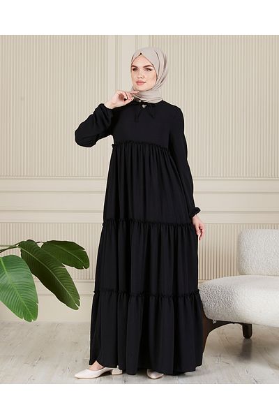 fistan 3-Layer Hijab Dress - Layered Skirt, Gypsy Pocket, Mother and Prayer Umrah Dress