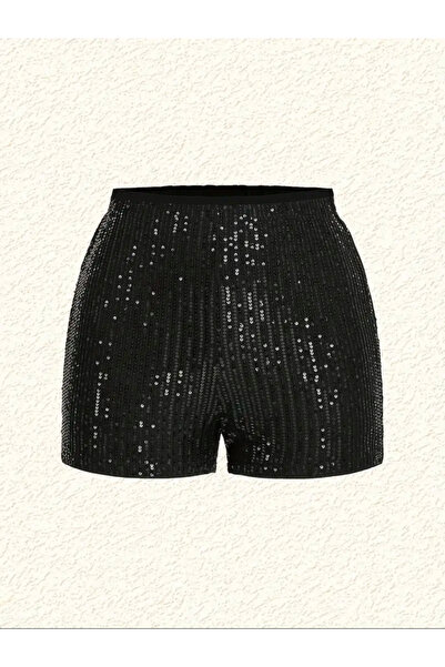 çatı moda Siyah Payet Şort