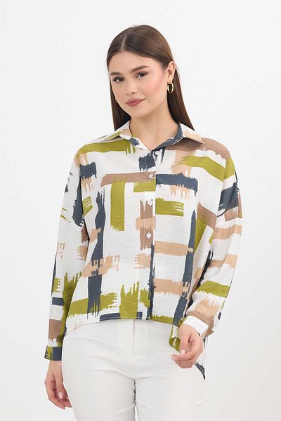 Rays Cămașă scurtă cu model verde olive 4398A