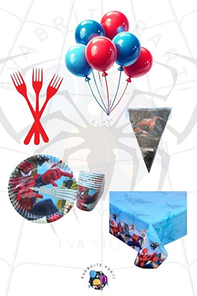 Evabrite Set tematic Spiderman pentru 16 persoane Maxib - Set pentru petrecer...
