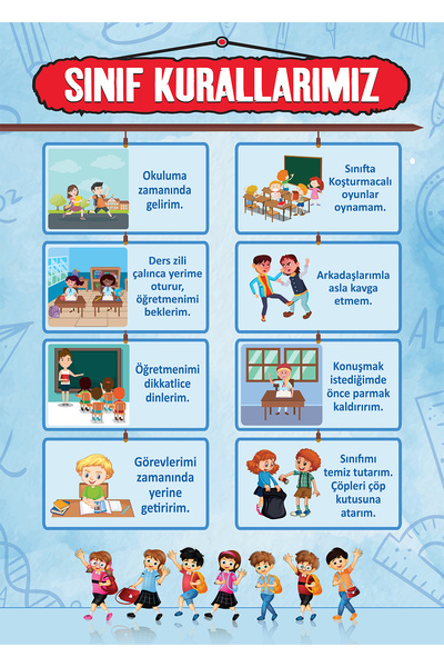 FLEXİS Sınıf Kuralları Afişi (Avrupa Vinil Branda) 50x70 Cm