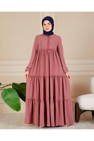 fistan 3-Layer Hijab Dress - Layered Skirt, Gypsy Pocket, Mother and Prayer Umrah Dress