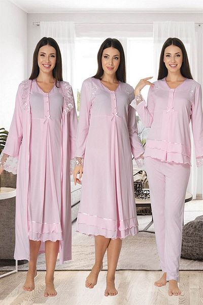 by İGP Maternity Maternity Dressing Gown Nightwear Pajamas Set Set of 4