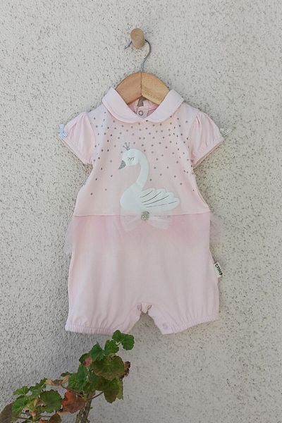 Necix's Swan Patterned Girl's Jumpsuit