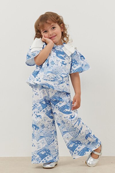 Fahhar Kids Set panglică cu model albastru