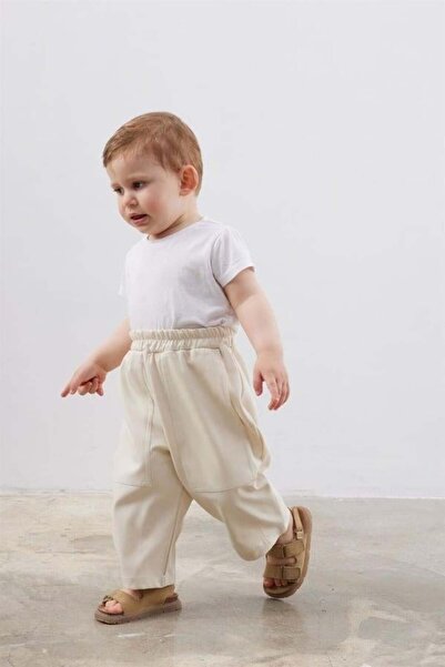 Fahhar Kids Çift Iğne Çocuk Pantolon Krem