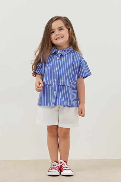 Fahhar Kids Katlı Gömlek Koyu Mavi