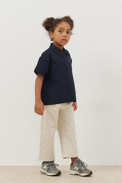 Fahhar Kids Μπλουζάκι Navy Blue Oversize Polo Neck - Premium