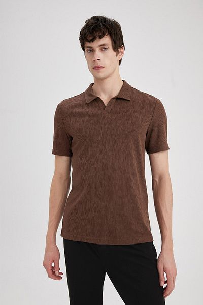 DeFacto Поло тениска Slim Fit с къс ръкав W9274az24sm