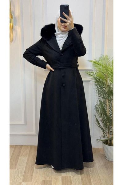 Tebrikler tekstil Women's Winter Stylish and Comfortable Long Coat Is Suitable for Daily Wear Model 9033