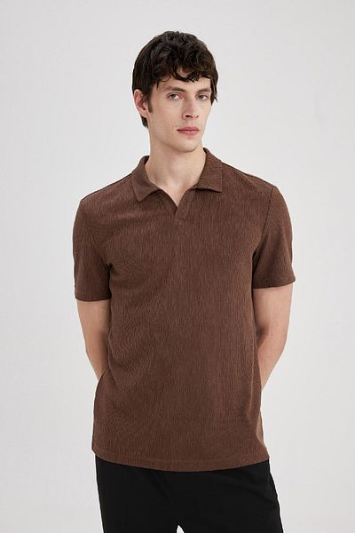 DeFacto Поло тениска Slim Fit с къс ръкав W9274az24sm