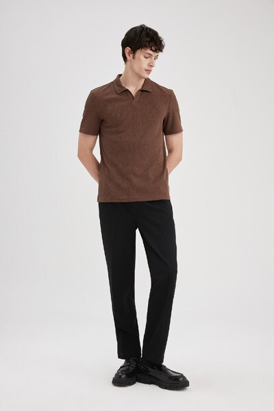 DeFacto Поло тениска Slim Fit с къс ръкав W9274az24sm