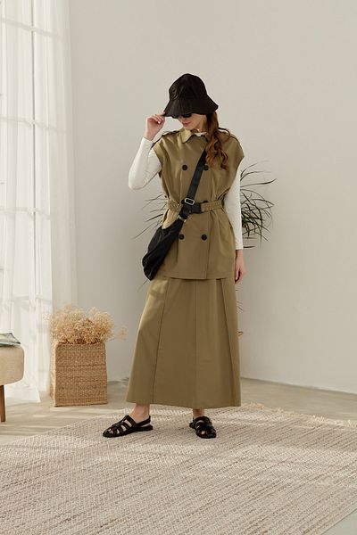 Fatma Atasoy Piece Skirt Khaki