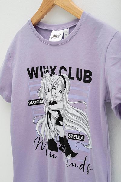 for you kids 4-Piece Winx Printed T-shirt Shorts Pants Lilac Set