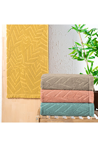 Schafer Home Modern 50X90 cm Jacquard Towel 1 Piece - Mustard