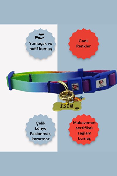 CARAMELOS İSİMLİ, YAVRU VE KÜÇÜK IRK KÖPEK TASMASI, 1,5 CM, PASLANMAZ, KARARMAZ ÇELİK KÜNYELİ, KİŞİYE ÖZEL,