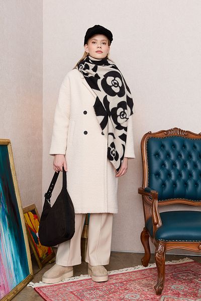 Fatma Atasoy Teddy Oversize Coat Stone