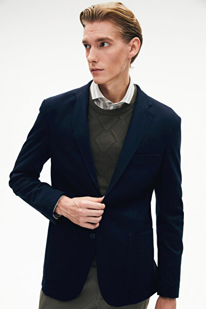 W Collection LACİVERT DÜĞMELİ CEKET