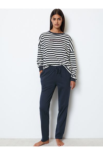 Marc O'Polo Pyjama Mix & Match Cotton Schlafanzug Schlafmode Bequem