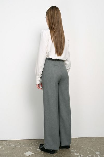 Fatma Atasoy Gabardine Iron Trace Trousers Gray